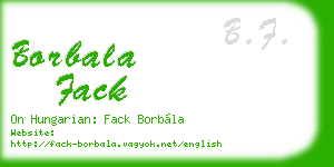 borbala fack business card